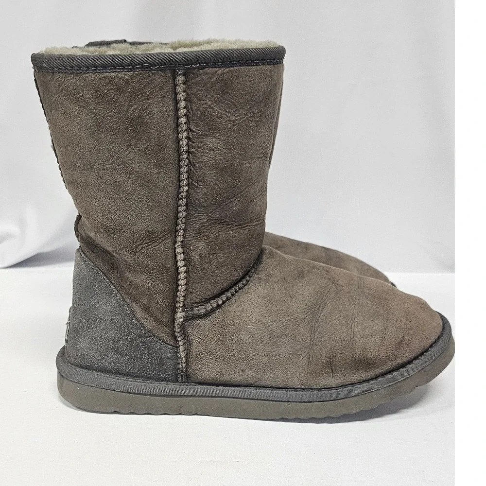 Alilo UGG Collection Brown Suede Shearling Lined Mid Calf Winter Boots‎